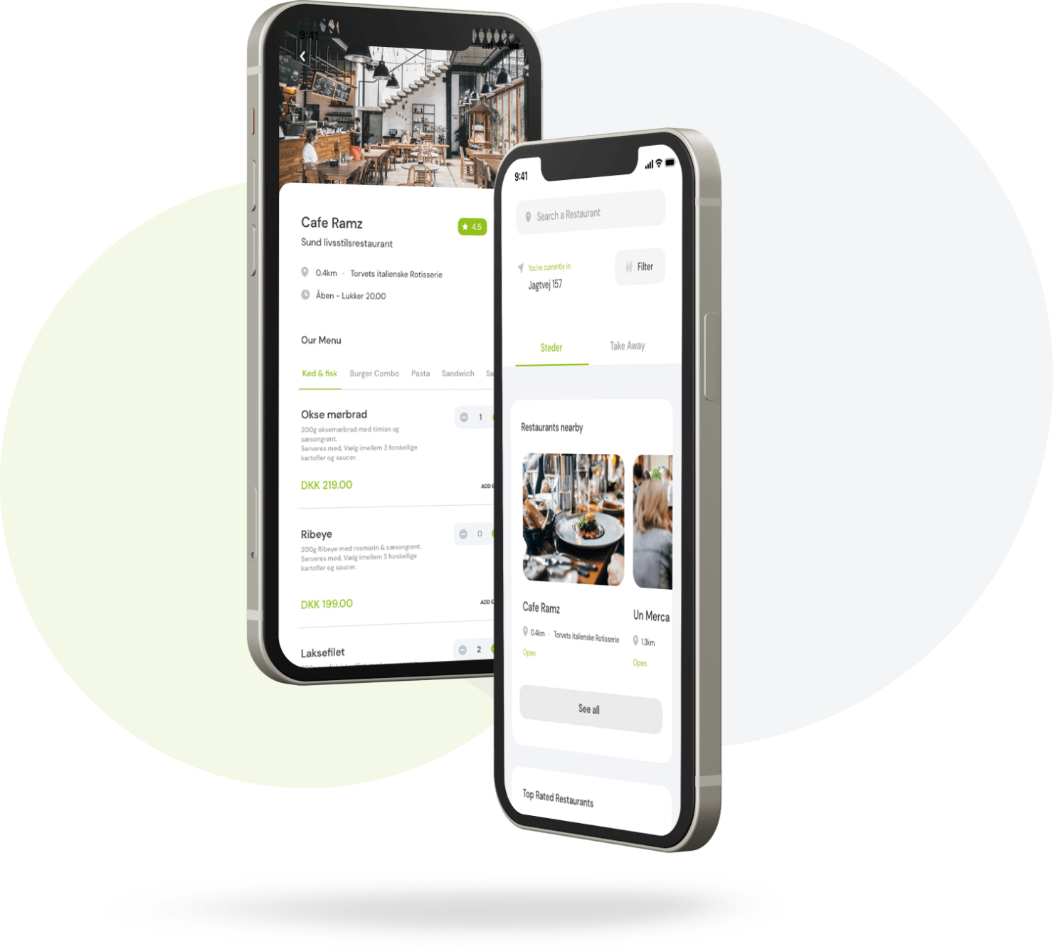 heywaitr-appen på to telefoner
